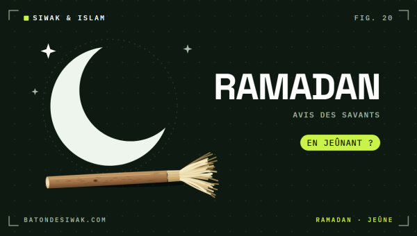 Croissant de lune dans un ciel de nuit et bâton de siwak : peut-on utiliser le siwak en jeûnant pendant le Ramadan ?