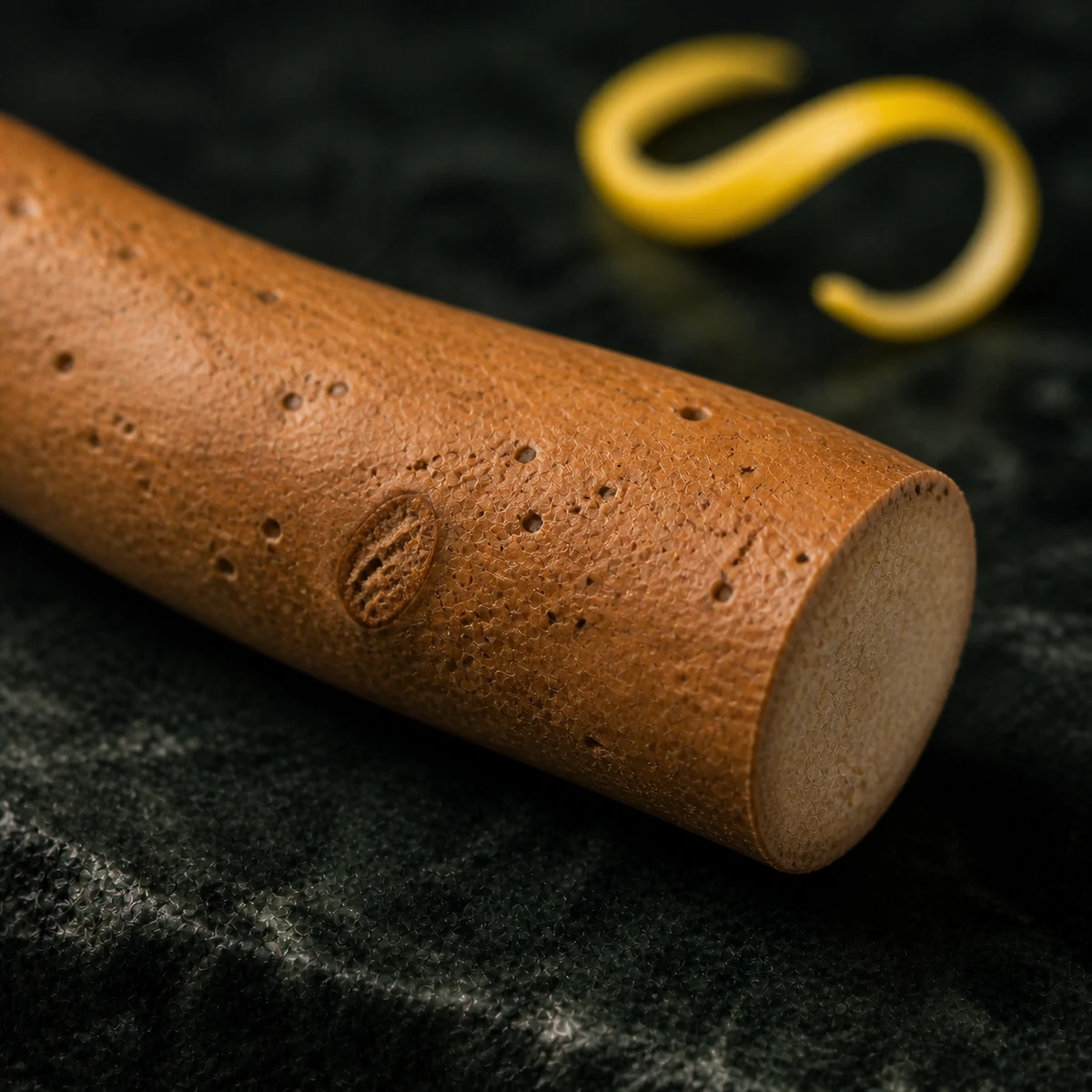 Gros plan sur l'écorce du siwak citron