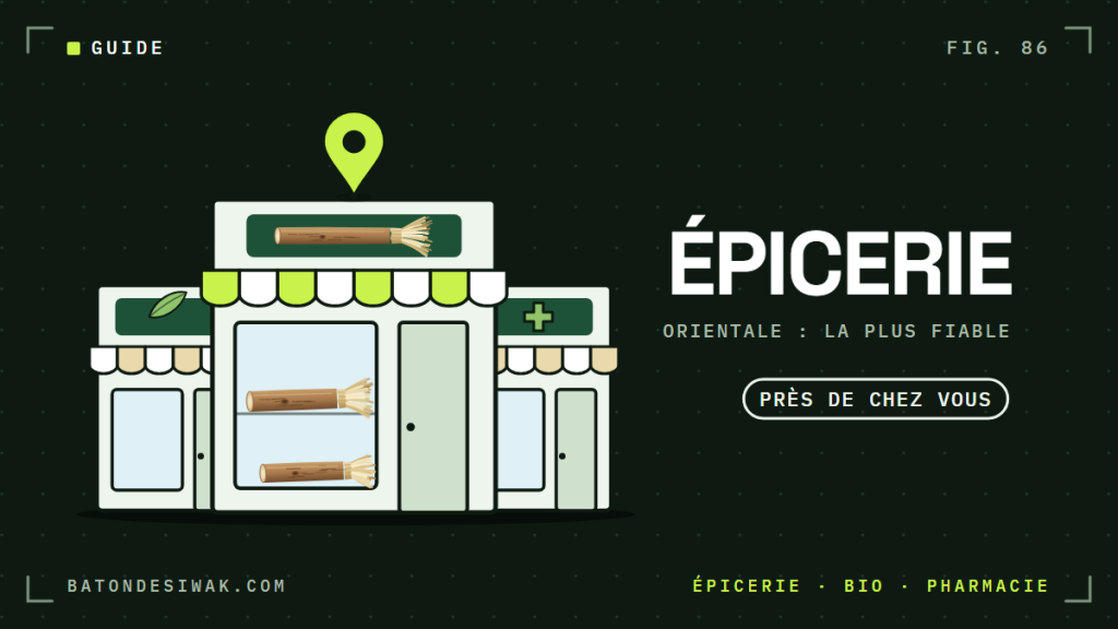 Rue avec une épicerie orientale, un magasin bio et une pharmacie : où trouver du siwak près de chez vous