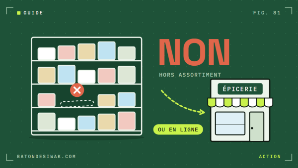 Rayon discount avec une place vide barrée : pas de siwak chez Action, direction l'épicerie ou en ligne