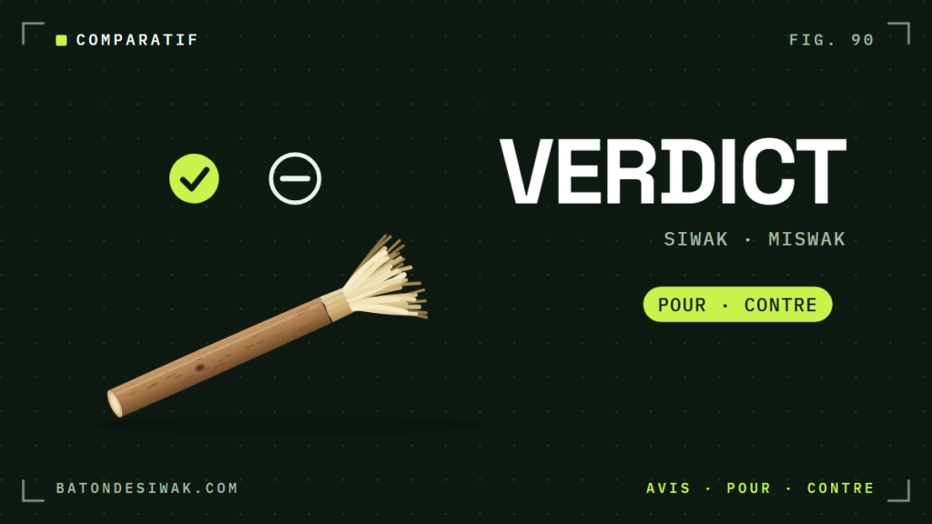 Verdict sur le bâton de siwak (miswak) : points forts et limites