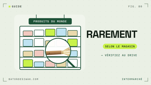Rayon produits du monde vu à la loupe : le siwak chez Intermarché, rarement et selon le magasin