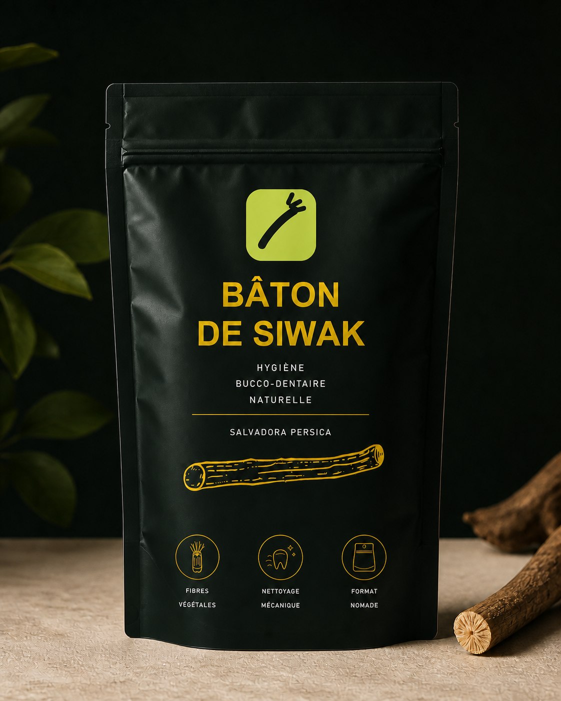 Sachet Bâton de Siwak naturel Salvadora persica, hygiène bucco-dentaire naturelle